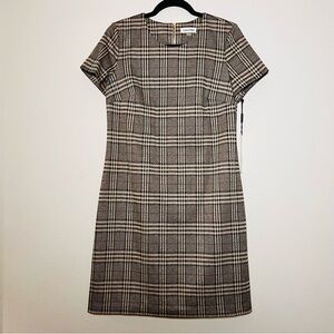 NWT Chanel-style Plaid Mini Dress - Black and Tan